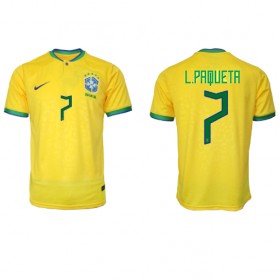 Brasilien Lucas Paqueta #7 Hemmakläder VM 2022 Kortärmad
